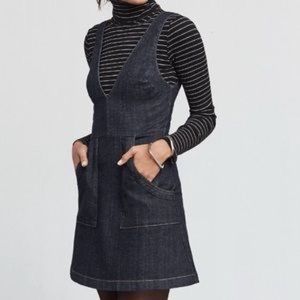 Reformation Denim V Neck Zip-Back Dress 8